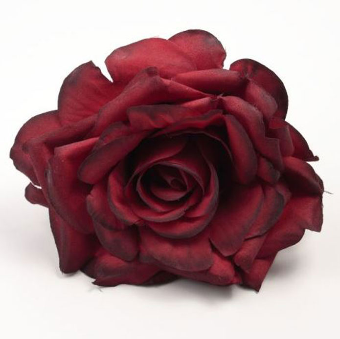 Rose Toledo. Fleur de flamenco. Rouge foncé. 13cm